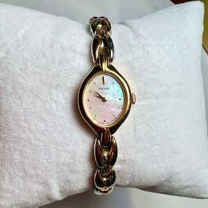 Vintage Pulsar Mother-of-Pearl Dial Watch | Two-Tone Chain Bracelet